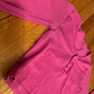 Pink Long Sleeve Ribbed Top